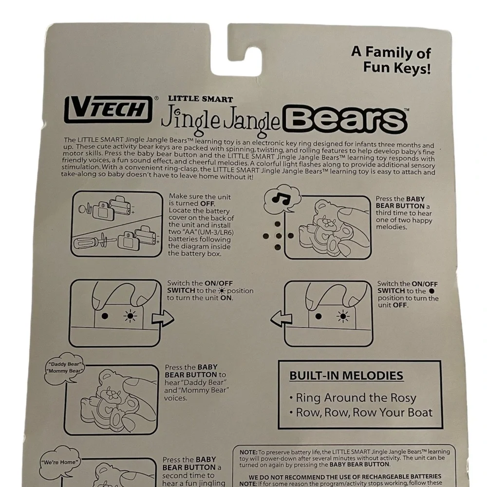 VTECH Interactive Learning Toy Little Smart Jingle Jangle Bears